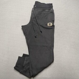 Champion Sweatpants‎ Womens 1X Black Reverse Weave Joggers C Logo Embroidered